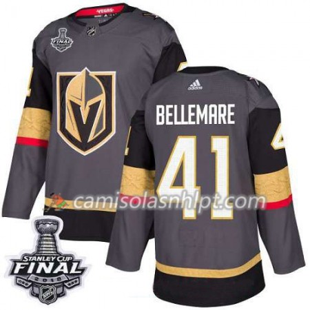 Camisola Vegas Golden Knights Bellemare 41 2018 Stanley Cup Final Patch Adidas Cinza Authentic - Homem